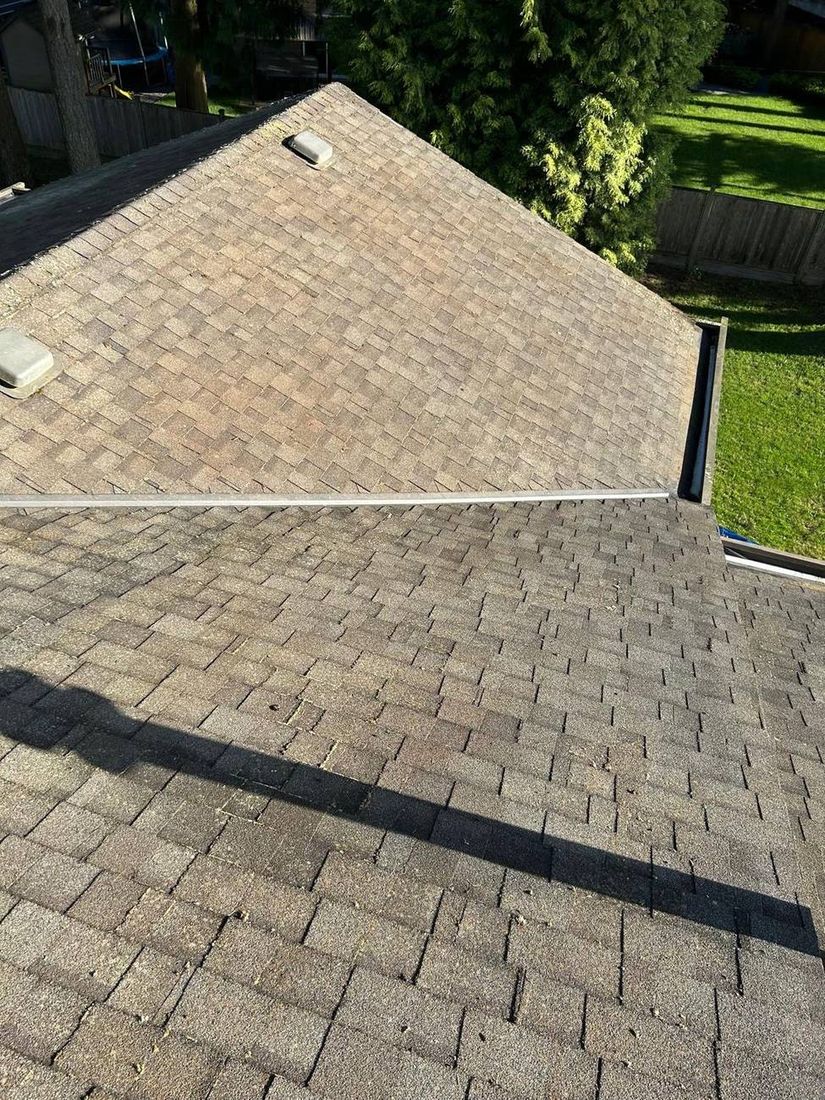Roof after cleaning, debris removed